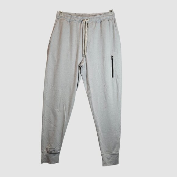 Vuori Mens M The Rise and Shine Performance Jogger Pants Light Gray zip pockets - Picture 1 of 13
